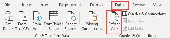 Refreshing the Data Results